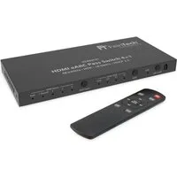 FeinTech HDMI-Splitter VAX04101 HDMI eARC Pass Switch 3 In 1 Out + eARC-Soundbar, unterstützt 4K 60Hz, Dolby Atmos, Dolby Vision, HDR10