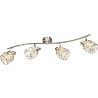 GLOBO LIGHTING LED Deckenstrahler, Dimmfunktion, LED wechselbar, warmweiß, 4-flammige mit Kristall Lampenschirm für Treppenhaus Decke, B: 70cm