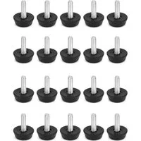 LuxusKollektion Stellfuß Verstellbare Möbelfüße Stellfüße M6x20mm 20 Stück Schwarz