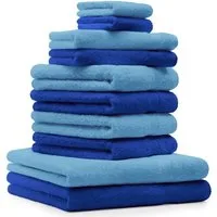 Betz Handtuch Set 10-TLG. Handtuch-Set Premium Farbe Royalblau & Hellblau, 100% Baumwolle, (10-tlg)