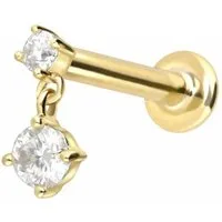 PIERCINGLINE Piercing-Set 14 Karat Gold Labret mit Innengewinde 2 MOISSANITE (Labrets, 1-tlg)