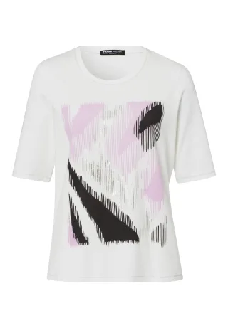 FRANK WALDER - Shirt CASUAL mit Placement-Print soft purple/ecru/anthrazit - Gr. - 48