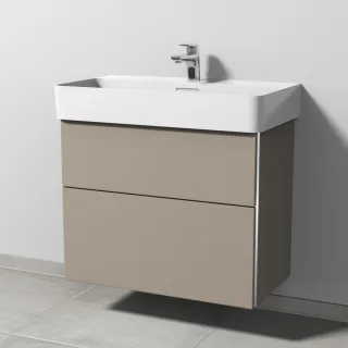 Sanipa 3way Waschtischunterbau zu Laufen VAL Waschtisch mit 2 Auszügen, Sandgrau-Matt BS82367