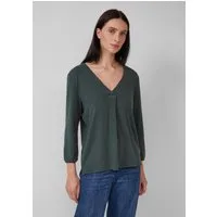 s.Oliver 3/4-Arm-Shirt T-Shirt Meliertes Shirt mit V-Ausschnitt und elastischen Ärmelbündchen