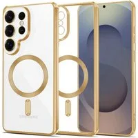 TECH PROTECT Handyhülle MagFlex für Samsung Galaxy S26 Ultra Glänzendes Gold Magnetisch Case 6,9 Zoll, Weiche Mikrofaser-Innenseite schützt vor feinen Kratzern