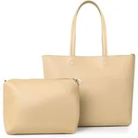 TAN.TOMI Shopper Damen Henkeltaschen Groß Handtasche Mit Einer Kosmetiktasche (2-tlg., Henkeltasche 2PCS Set Einfach Tote Bag), Handtaschen Damen Groß PVC Umhängetasche