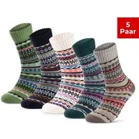 sockenkauf24 Thermosocken 5 Paar Wollsocken warme Wintersocken Damen & Herren Vollfrottee (5-Paar) mit Komfortbund
