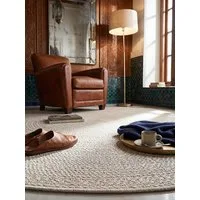 KADIMA DESIGN Teppich CORDEV Rundteppich Creme 80x80 Berber Polypropylen Wohnzimmer, Rund, Höhe: 4 mm, Saugroboter-geeignet, Strapazierfähig, Pflegeleicht, Farbecht