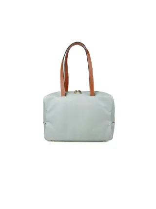 Giulia Monti Schultertasche Grau Goldbraun