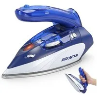 Aigostar Reise-Dampfbügeleisen Reisebügeleisen Mini, Doppelspannung 110-240V, Tragbar, Faltbarer, 1100,00 W, Reisedampfbügeleisen- und Trockenbügeln mit Wassertank 80ml