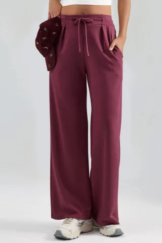 Modal Touch Plissé Palazzo-Hose