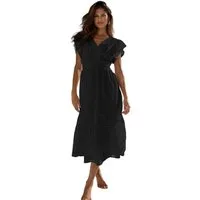 LIPSY Blusenkleid Lipsy Midikleid mit Flatterärmeln, Regular (1-tlg)