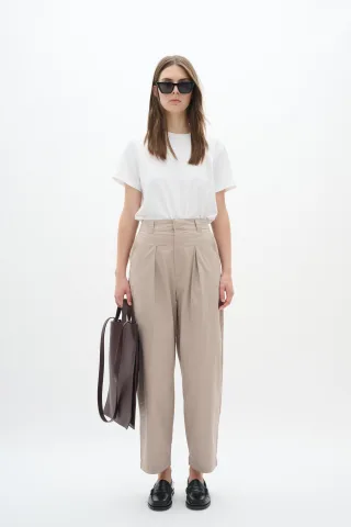 Casual Hose Gerade Passform Clay beige