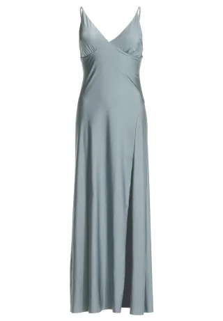 SWING - Abendkleid aus Jersey Satin mit Triangel Top und tiefem Rückenausschnitt ice blue