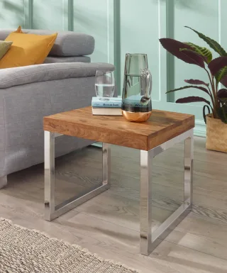Couchtisch Beistelltisch Tisch NUKA 45x45x40 cm Sheesham Massivholz