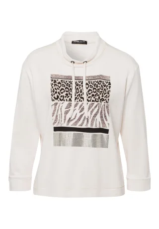 FRANK WALDER - Sweatshirt CASUAL mit Motivprint und Schmuck marone/cashew/sand - Gr. - 44