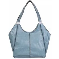 ITALYSHOP24 Schultertasche Damen XXL FLECHTOPTIK Hand-Tasche Shopper Businesstasche Workbag, Tote Bag Reisetasche Henkeltasche Beuteltasche Hobo Bag Weekender
