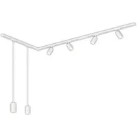 Briloner Leuchten LED Deckenleuchte 8014066B, LED wechselbar, 2700K - Extra-Warmweiß, Schienensystem Rail 2,25 m Weiß max. 9W Decke Wohnzimmer Büro Küche