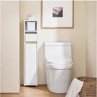 SoBuy Badkommode BZR151, Badezimmerschrank Badschrank Beistellschrank, Badezimmerschrank Badregal Toilettenschrank, mit verstellbarem Regal