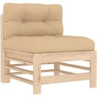 vidaXL Sofaelement Mittelsofa mit Kissen Massivholz Kiefer (1 St)