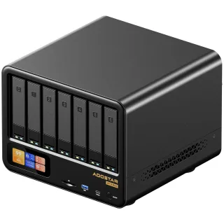 [In Stock] AOOSTAR WTR MAX 11 Bays NAS Mini PC With Secondary Screen AMD Ryzen 7 PRO 8845HS Triple Screen Output Windows