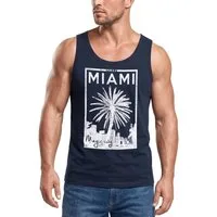 Neverless Tanktop Herren Tank Top Miami Beach Palmen Skyline Neverless® mit Print