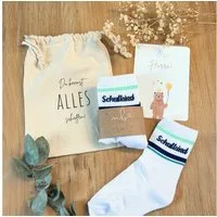 MeinBaby123® Freizeitsocken Schulkind Socken, Geschenk zur Einschulung, Geschenkidee Einschulung,  Outfit Einschulung, Schulkind 2025