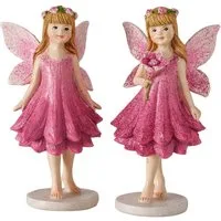 MF Engelfigur Elfen Figur Evangeline 2er Set Pink Lila Dekoration (2 St)