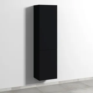 Sanipa 3way Stauraumschrank mit 1 Tür und 1 Wäschekorbklappe, Schwarz-Matt SF18508