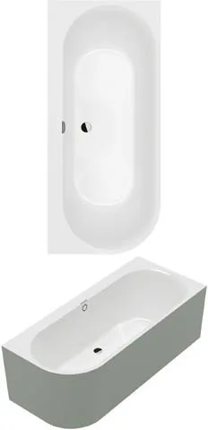 Villeroy & Boch Vorwand-Badewanne Oberon 2.1 1800x800x620mm rechte Ausführung ColourOnDemand StoneWh 180OBN9CRBCVDRW