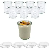 mikken Joghurtgläser 8er Set WECK Dessertgläser 160 ml Joghurtgläser mit Frischhaltedeckel, (Starter-Set, 8er Set)