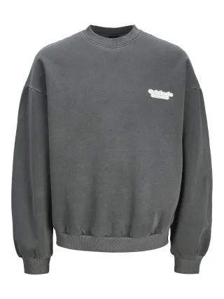 JACK&JONES - JORRIDGEWOOD WASH SWEAT CREW NECK iron gate - Gr. - XL