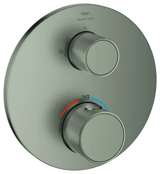 GROHE Thermostat-Brausearmatur Atrio Private C. 24396 2-W-Umst. Knopfbetät. satin steel, 24396MS0 24396MS0