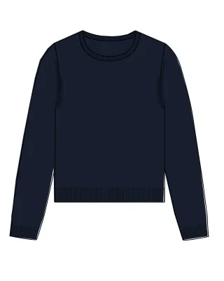 CLARINA - NOS Rdh.-Pullover, 1/1 Arm,uni 616 marine - Gr. - 42