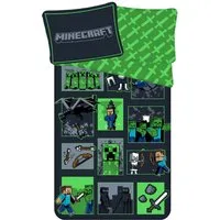 Jerry Fabrics Bettwäsche Minecraft Set "Survival Mode" Baumwolle 140x200 + 70x90, Baumwolle