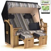 Strandkorb Hanse Strandkorb Strandkorb Ostsee XXL 2,5 Sitzer Volllieger in Schwarz Anthrazit, BxTxH: 150x80x160 cm, Ostsee XXL Volllieger, Ostsee 2,5-Sitzer Modell 2025, Stabiles Wacholder mit handgefertigtem Polyrattangeflecht