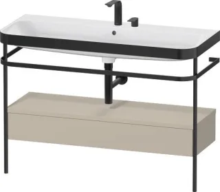 Duravit Happy D.2 Plus c-bonded Set mit Metallkonsole und Schubkasten Taupe Seidenmatt 1175x490x850 HP4744E60600000