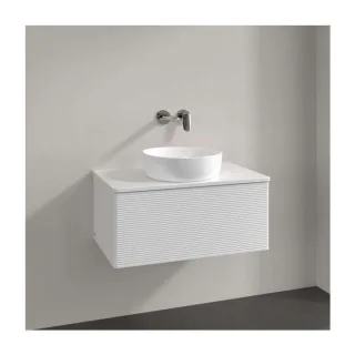 Villeroy und Boch Antao Waschtisch-Unterschrank K30150GF 80x36x50cm, Hahnloch, Waschbeckenplattenfarbe Lack, glossy white lacquer