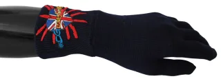 Dolce & Gabbana Blue # Dmen'slondon Broidered Wool Men's Gloves