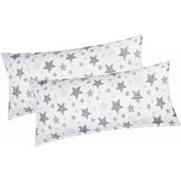 Heubergshop Kissenbezug, (2 Stück), 2er Set 40x80cm Sterne Kreise Punkte Baumwolle Kinder (590/1-40x80)