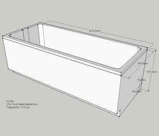 Neuesbad Wannenträger für Bette Form/Safe 170x73 SW11448