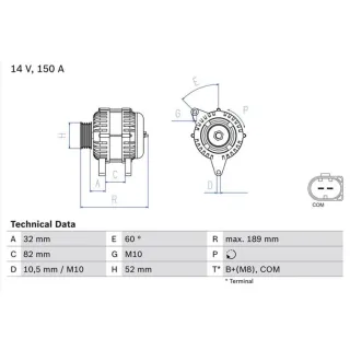 Bosch Lichtmaschine 150A Porsche 911 Boxster Cayman 0986048090