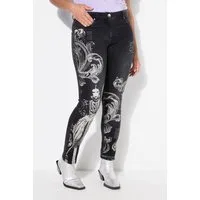 Angel of Style Röhrenjeans Jeans Slim Fit Druck vorne 5-Pocket