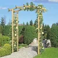 Gartenpirat Pergola Torbogen Pergola Holzbogen aus Holz KDI mit Rankgitter Rosenbogen Rank, Stabile und massive Holzausführung