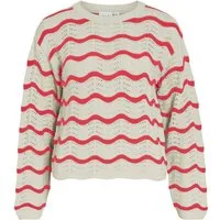 Vila Strickpullover VIWAVE O-NECK LS POINTELLE KNIT TOP-NOOS