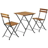 casa.pro Balkonset, (Set, 3-tlg., 1 Tisch, 2 Stühle), »Bovino« 3-tlg. Akazienholz Stahl
