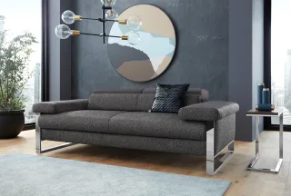 W.SCHILLIG 2-Sitzer "finn" German Design Award 2016, Fußgestell Chrom glänzend, Breite 210 cm