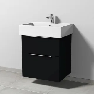 Sanipa 3way Waschtischunterbau zu Duravit Vero Air Waschtisch mit 2 Auszügen, Schwarz-Matt UF43308