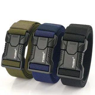TUSHI 125cm Tactical Nylon Belt Adjustable Quick Release Wear-resistant Lightweight Waist Belt Aluminum Alloy Buckle Can