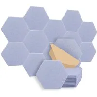 PFCTART Schallschutzpaneel Selbstklebende 6-eckige Akustikpaneele – Schallschutzplatten, 0,09 qm, (Set, 12-tlg., Aus Polyesterfilz – Für Studio, Büro & Wohnen) Direkt an Wand klebbar – Für effektive Schalldämmung & Raumakustik